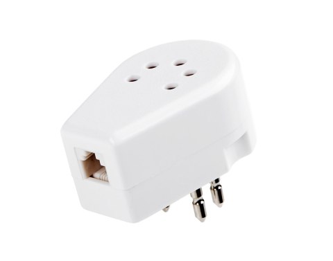 Adapter wtyku telefonicznego Belgijskiego - biały Adapter wtyku telefonicznego Belgijskiego - biały