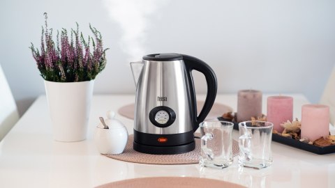 Czajnik elektryczny z wskaźnikiem temperatury wody, TEESA, stal nierdzewna, 2200W, 1,7L Czajnik elektryczny z wskaźnikiem temperatury wody, TEESA, stal nierdzewna, 2200W, 1,7L