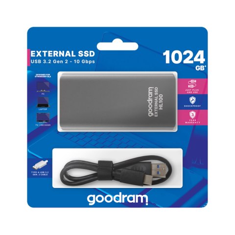 Dysk SSD Goodram HL100 1TB GB USB 3.2 Dysk SSD Goodram HL100 1TB GB USB 3.2
