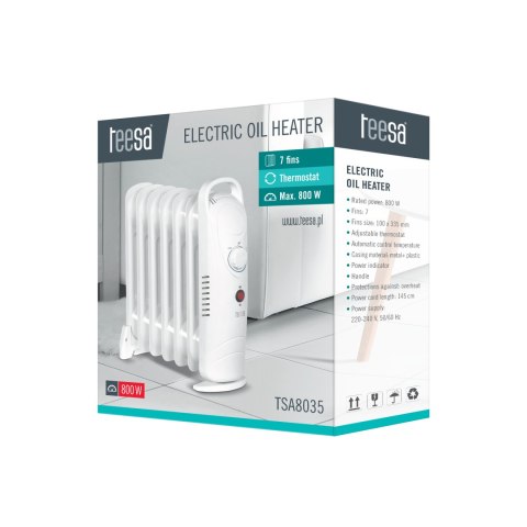 Grzejnik olejowy Teesa 800W (7 żeberek) Grzejnik olejowy Teesa 800W (7 żeberek)