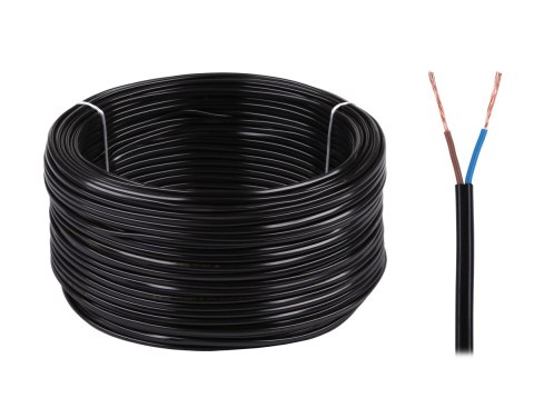 Kabel elektryczny OMYp 2x0,5 300/300V czarny Kabel elektryczny OMYp 2x0,5 300/300V czarny