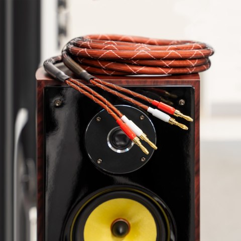 Kabel głośnikowy 3.0m Kruger&Matz (wtyki banan) Kabel głośnikowy 3.0m Kruger&Matz (wtyki banan)