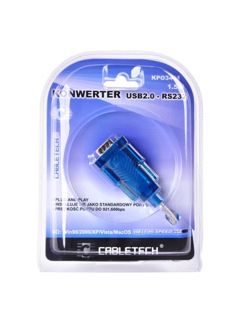 Kabel konwerter USB 2.0 - RS232 (DB9M) Kabel konwerter USB 2.0 - RS232 (DB9M)