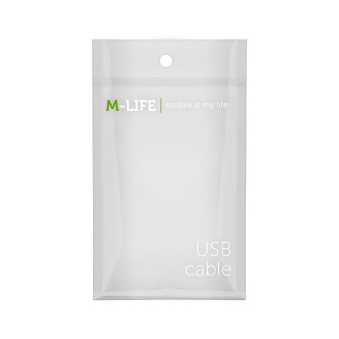 Kabel USB - micro USB M-Life nylon czarny 1m Kabel USB - micro USB M-Life nylon czarny 1m