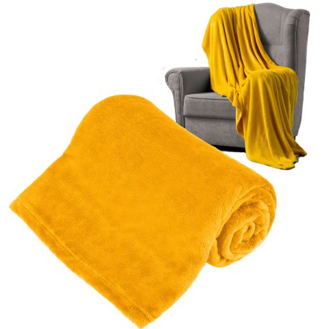 Koc polarowy 150x200 cm TEESA - żółty Koc polarowy 150x200 cm TEESA - żółty
