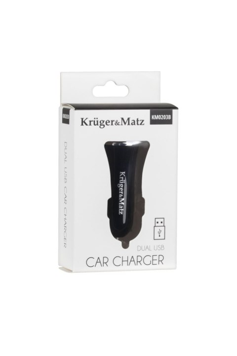 Ładowarka samochodowa Kruger&Matz 2xUSB 2400 mA czarna Ładowarka samochodowa Kruger&Matz 2xUSB 2400 mA czarna