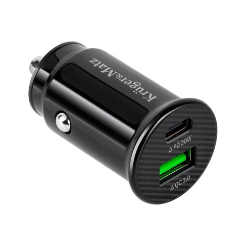 Ładowarka samochodowa Kruger&Matz dual USB 3100 mA z funkcją Quick Charge 3.0 i Power Delivery Ładowarka samochodowa Kruger&Matz dual USB 3100 mA z funkcją Quick Charge 3.0 i Power Delivery