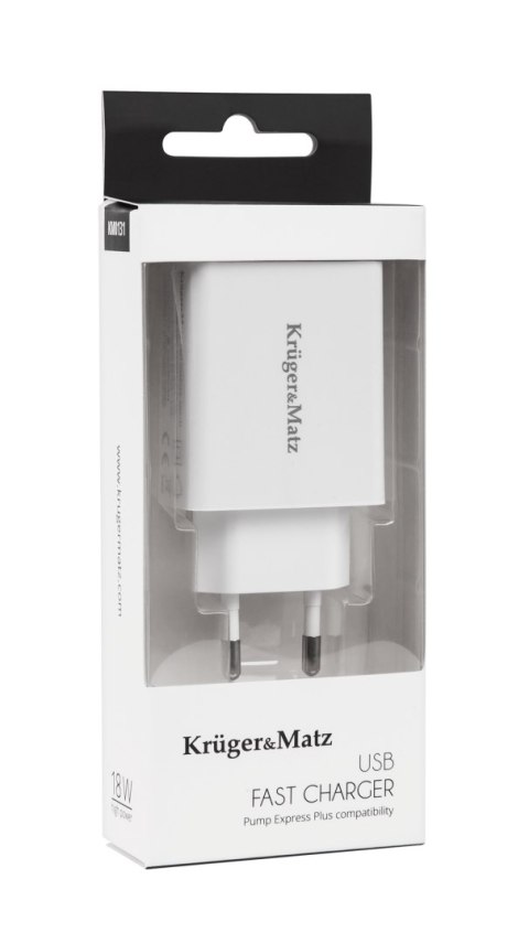 Ładowarka sieciowa Kruger&Matz USB z funkcją Pump Express 2.0 Ładowarka sieciowa Kruger&Matz USB z funkcją Pump Express 2.0