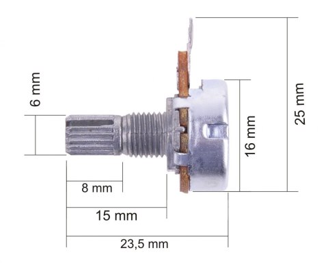 POTENCJOMETR B 0.5K LINIOWY POTENCJOMETR B 0.5K LINIOWY