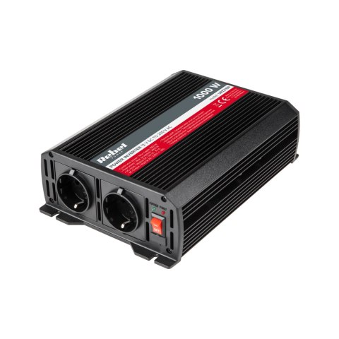 Przetwornica REBEL 12V/230V 1000W 2 gniazda typu F :niemieckie Przetwornica REBEL 12V/230V 1000W 2 gniazda typu F :niemieckie