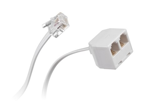 Przyłącze telefoniczne wt - 2gn 2m biały /6P4C/ Przyłącze telefoniczne wt - 2gn 2m biały /6P4C/