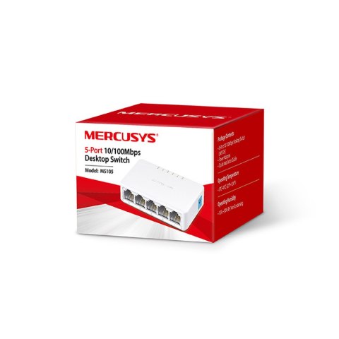 SWITCH MS105, 5 portów RJ45 10/100 Mbps / MERCUSYS SWITCH MS105, 5 portów RJ45 10/100 Mbps / MERCUSYS