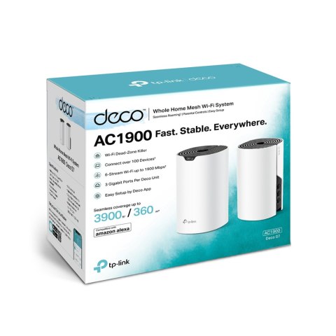 TP-LINK DECO S7 Domowy system Wi-Fi Mesh AC1900 2-PACK 600/1300Mb/s TP-LINK DECO S7 Domowy system Wi-Fi Mesh AC1900 2-PACK 600/1300Mb/s