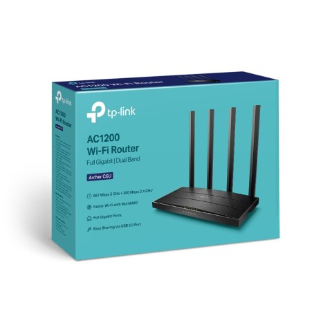 TP-LINK Dwupasmowy router bezprzewodowy AC1200 C6U, 300/867Ms/s, USB TP-LINK Dwupasmowy router bezprzewodowy AC1200 C6U, 300/867Ms/s, USB