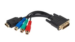Złącze wtyk DVI (24+5) - HDMI gniazdo + 3 gniazda RCA