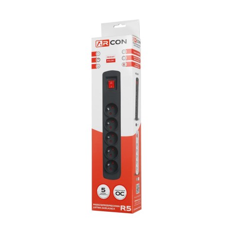 Listwa zasilająca R5 5g 5m czarna ARcon Listwa zasilająca R5 5g 5m czarna ARcon