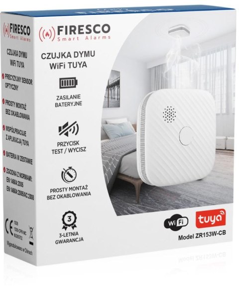Zestaw czujników FIRESCO czujnik czadu + dymu z WiFi Zestaw czujników FIRESCO czujnik czadu + dymu z WiFi