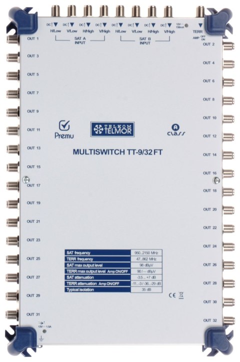 MULTISWITCH TT-9/32-FT-PREMU 9 WEJŚĆ / 32 WYJŚCIA PREMU TELMOR MULTISWITCH TT-9/32-FT-PREMU 9 WEJŚĆ / 32 WYJŚCIA PREMU TELMOR