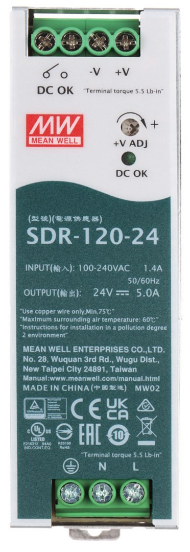 ZASILACZ IMPULSOWY SDR-120-24 MEAN WELL ZASILACZ IMPULSOWY SDR-120-24 MEAN WELL