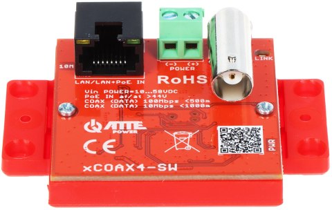 ZESTAW KONWERTERÓW UTP / COAXIAL DO TRANSMISJI LAN+POE XCOAX4-SET KOMPLET 2 SZT ATTE ZESTAW KONWERTERÓW UTP / COAXIAL DO TRANSMISJI LAN+POE XCOAX4-SET KOMPLET 2 SZT ATTE