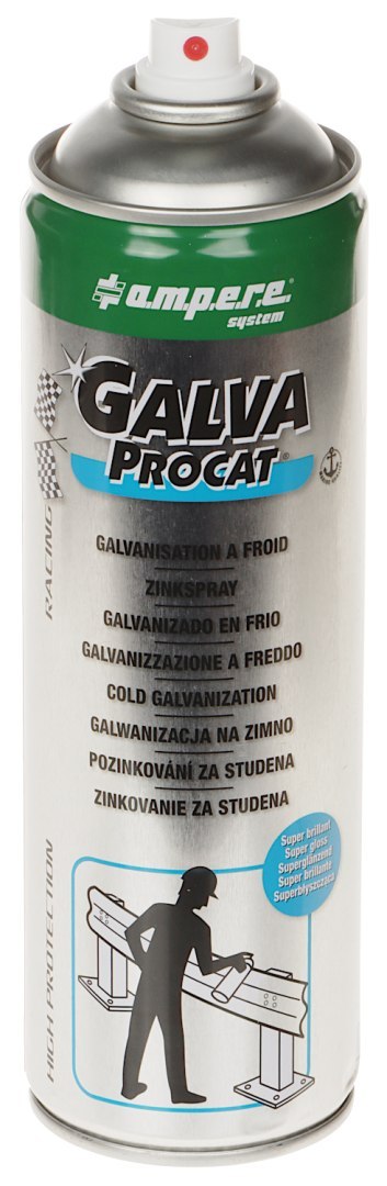 FARBA GALWANIZUJĄCA GALVA-PROCAT SPRAY 500 ml SUPER POŁYSK AMPERE FARBA GALWANIZUJĄCA GALVA-PROCAT SPRAY 500 ml SUPER POŁYSK AMPERE