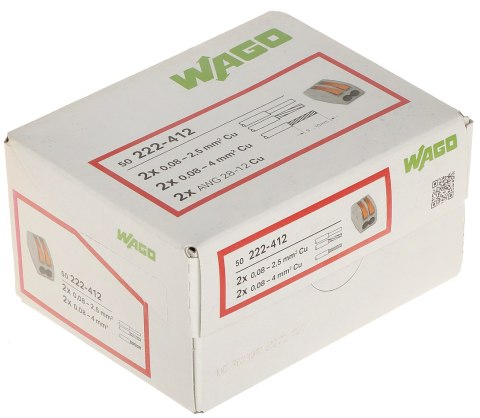 KOSTKA ELEKTRYCZNA WAGO-222-412*P50 KOSTKA ELEKTRYCZNA WAGO-222-412*P50