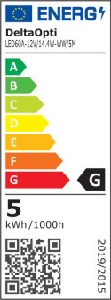 TAŚMA LED LED60A-12V/14.4W-WW/5M 5 m - 3000 K