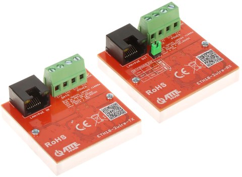 ZESTAW KONWERTERÓW UTP / 2-WIRE DO TRANSMISJI LAN+POE ETH10-2WIRE-SET KOMPLET 2 SZT ATTE ZESTAW KONWERTERÓW UTP / 2-WIRE DO TRANSMISJI LAN+POE ETH10-2WIRE-SET KOMPLET 2 SZT ATTE