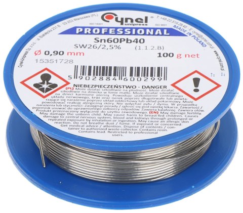 DRUT LUTOWNICZY CYN-0.90/100 Cynel Unipress DRUT LUTOWNICZY CYN-0.90/100 Cynel Unipress