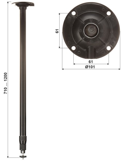 TELESKOPOWY UCHWYT SUFITOWY KAMERY BR-60X120-B TELESKOPOWY UCHWYT SUFITOWY KAMERY BR-60X120-B