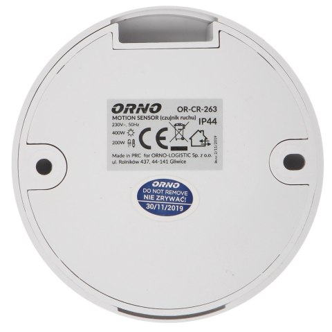 SUFITOWY CZUJNIK RUCHU OR-CR-263 AC 230V ORNO SUFITOWY CZUJNIK RUCHU OR-CR-263 AC 230V ORNO