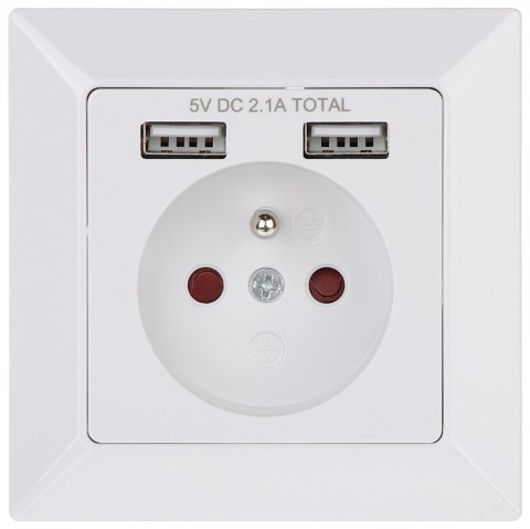 GNIAZDO POJEDYNCZE Z ZASILACZEM USB OR-AE-13140 230 V 16 A ORNO GNIAZDO POJEDYNCZE Z ZASILACZEM USB OR-AE-13140 230 V 16 A ORNO
