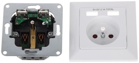 GNIAZDO POJEDYNCZE Z ZASILACZEM USB OR-AE-13140 230 V 16 A ORNO GNIAZDO POJEDYNCZE Z ZASILACZEM USB OR-AE-13140 230 V 16 A ORNO
