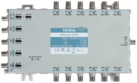 MULTISWITCH MV-524 5 WEJŚĆ/24 WYJŚCIA TERRA MULTISWITCH MV-524 5 WEJŚĆ/24 WYJŚCIA TERRA