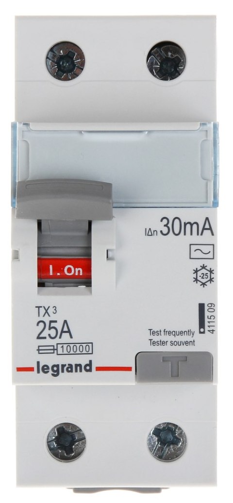 WYŁĄCZNIK RÓŻNICOWOPRĄDOWY LE-411509 JEDNOFAZOWY, TYP AC 30 mA 25 A LEGRAND WYŁĄCZNIK RÓŻNICOWOPRĄDOWY LE-411509 JEDNOFAZOWY, TYP AC 30 mA 25 A LEGRAND