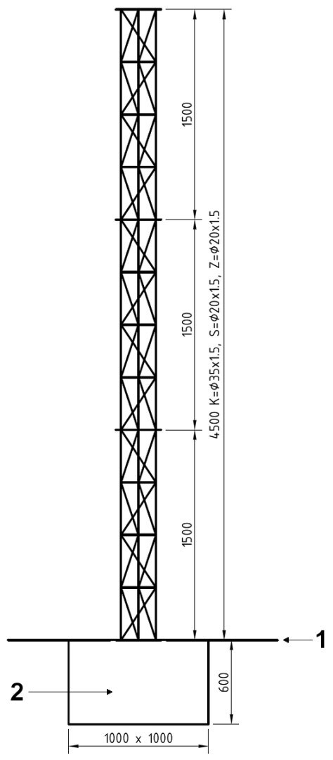 MASZT KRATOWY ALUMINIOWY MK-4.5/CT MASZT KRATOWY ALUMINIOWY MK-4.5/CT