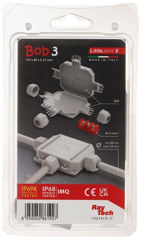 PUSZKA POŁĄCZENIOWA GELBOX BOB3 IP68 / IP69K RayTech PUSZKA POŁĄCZENIOWA GELBOX BOB3 IP68 / IP69K RayTech